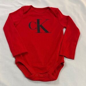 Calvin Klein - long sleeve Bold Red Kids Bodysuit